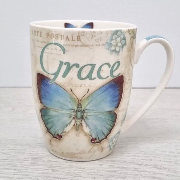 Christian Art Gifts Scripture Butterfly Mug “It Is By Grace You Have Been Saved” - Picture 5 of 9